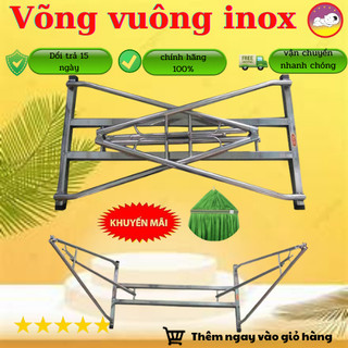 (giá hủy diệt lấy 5*) Khung võng xếp thang vuông inox(Có ảnh thật-ko gồm lưới)