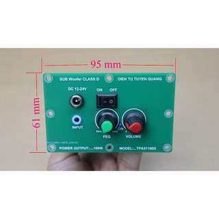 Mạch sub mini 100w mod mặt phíp class d tpa3116d2
