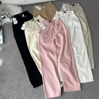 Quần Jean Nữ THE QUAO Trơn Dáng Dài Basic Lưng Cao Ống Suông Nhiều Màu R419 (DÀI 105CM)