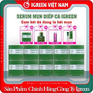 Combo Giá Sỉ 10 Serum Diếp Cá Igreen giảm mụn ẩn, mụn thâm, trứng cá, mụn bọc, mụn mủ