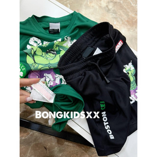 Bộ Hè Bé Trai Thun Poly HULK Xanh Lá/Đen PR(cắt tag)