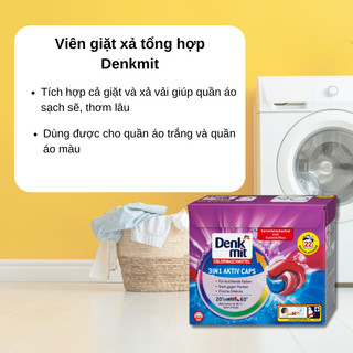 Combo viên giặt xả, bột giặt, nước giặt, tẩy lồng máy giặt Denkmit