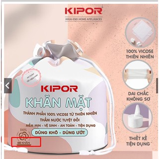 Cuộn 60 Khăn Lau Mặt dùng 1 lần Kipor