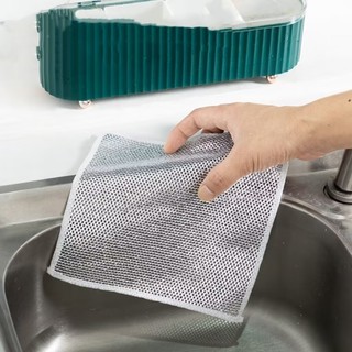 Giẻ Lau Bếp Dây Kim Loại, Vải Lau Lưới Đa Năng Chống Mài Mòn, Tấm Cọ Rửa Tiện Ích Cho Nhà Bếp 88452