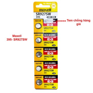 Pin Maxell 395 SR927SW dành cho đồng hồ dùng pin 927 / 395 / AG7 / LR927 (Loại tốt - Giá 1 viên)