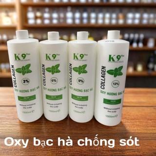 Oxy trợ nhuộm k9 bạc hà.1000ml : 3%,6%,9%,12%