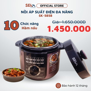 Nồi Áp Suất Điện Đa Năng SEKA SK5858 Dung Tích 6L, Nồi Điện Hầm Ninh Nấu Tiết Kiệm Điện Lòng Nồi Chống Dính Cao Cấp