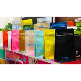 [500gr/size] TÚI ZIP ĐÁY ĐỨNG 8 CẠNH ĐỰNG CAFE (MÀU ĐỎ - ĐEN - TRẮNG, BẠC, ĐỒNG)