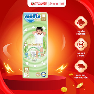 Tã Quần Molfix Thiên Nhiên Bỉm Quần Cho Bé Sợi Tre Khô Thoáng Bông Organic Mềm Mại Thấm Hút Tốt XL42 - Bibomart