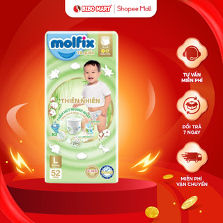 Tã Quần Molfix Thiên Nhiên Bỉm Quần Cho Bé Sợi Tre Khô Thoáng Bông Organic Mềm Mại Thấm Hút Tốt L52 - Bibomart