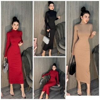  đầm body cổ lọ dáng dài tay dài Bigsize 40-120kg |THU TUYỀN| 