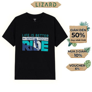 Áo thun nam Lizard cotton in hoạ tiết - 4SS23TS006 H22