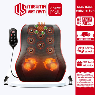 Gối massage cổ vai gáy misuma - massage hồng ngoại đa năng kl-19 cao cấp thế hệ mới