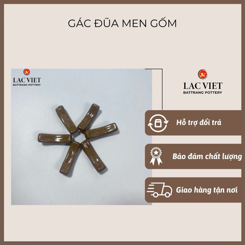 Gác Đũa men nâu gốm mộc mạc Bát Tràng