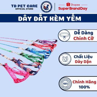 Dây dắt kèm yếm dành cho thú cưng - dây dắt chó mèo kèm yếm td pet care