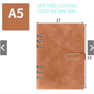Sổ còng bìa da A5 Cao Cấp ( màu ngẫu nhiên). Do VPP Hiếu Cường cung cấp