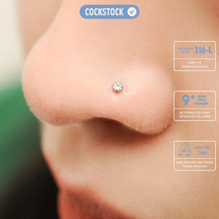 Khuyên mũi đá tròn L Round Straight Nosering CockStock