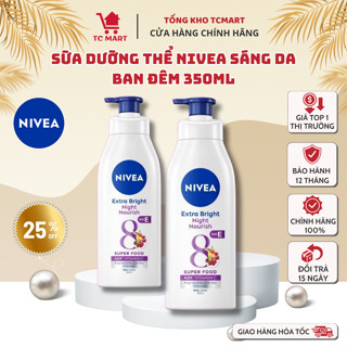 Sữa Dưỡng Thể NIVEA Sáng Da Ban Đêm 350ml - Dưỡng ẩm chuyên sâu giúp sáng da đến 24H+