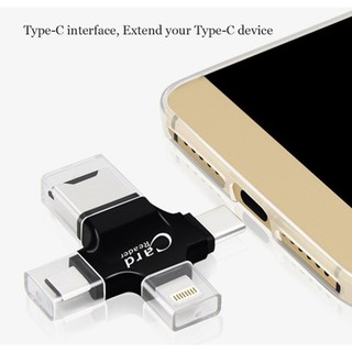 Đầu đọc thẻ đa năng 4 in 1 OTG, USB, TYPE-C, IOS