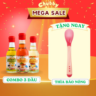 [TẶNG THÌA ĂN DẶM BÁO NÓNG]COMBO 3 CHAI DẦU ĂN DẶM CHO BÉ (60mL)