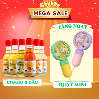 [TẶNG QUẠT TÍCH ĐIỆN MINI CẦM TAY KHI MUA 6 CHAI DẦU] Dầu Ăn Dặm Cho Bé CHUBBY-Cho Trẻ Trên 6 Tháng Tuổi 60ml