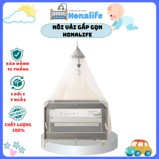 Nôi vải gấp gọn cho bé-hn178 nôi cũi vải đa năng 4in1,tiện lợi cho mẹ&bé