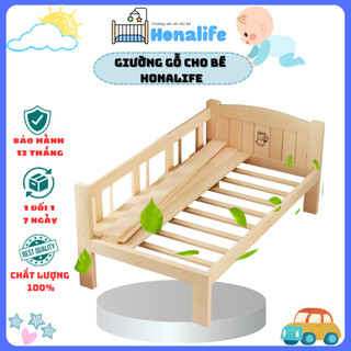 Giường gỗ cho bé kt:200x100x40cm -giường gỗ thông cho bé,không sơn an toàn cho bé