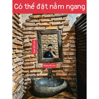 Gương gỗ lũa treo tường phủ bì ngoài 45 cm x 60 cm