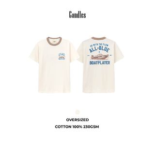 Áo thun nam nữ oversize CANDLES BOAT PLAYER T-SHIRT in hình chất liệu 100% cotton 230 gsm chính hãng
