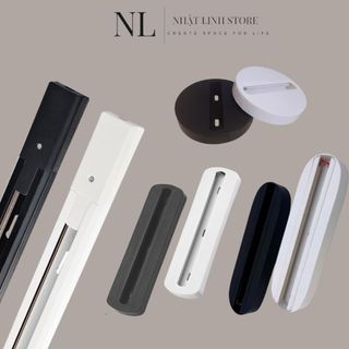Thanh Ray Đèn Rọi 1m/ 1m5, Đế Đơn Rọi 10cm/ 20 cm, Phụ Kiện Đèn Rọi Ray Gắn Tường Trang Trí