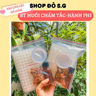 Bánh tráng muối chấm tắc + hành phi đô s.g