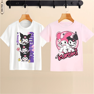 Áo Thun Thỏ Kuromi màu hồng màu trắng đủ size cho bé gái