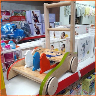 Xe Tập Đi Gỗ IQ Toy 3 Con Gà