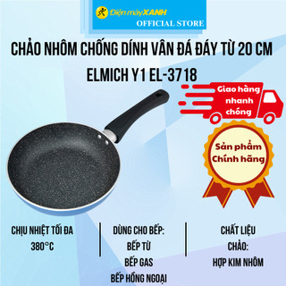 Chảo nhôm chống dính vân đá đáy từ 20 cm elmich y1 el-3718