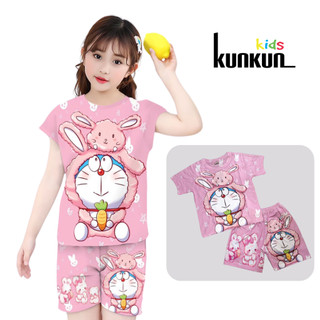 Quần áo trẻ em thun lạnh in 3d hình ngựa doraemon kunkun kid tp1054-đồ bộ bé gái size đại từ 10-60kg