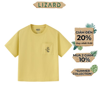 Áo Thun T-shirt Lizard trẻ em có túi màu vàng nhạt -  6SS24TS070