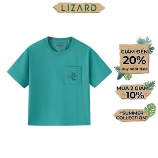Áo Thun T-shirt Lizard trẻ em có túi màu xanh -  6SS24TS070