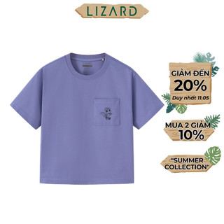 Áo Thun T-shirt Lizard trẻ em có túi màu tím -  6SS24TS070