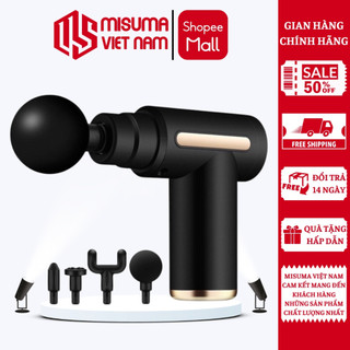 Máy massage cầm tay misuma - máy matxa cầm tay massage gun 4 đầu và 6 chế độ matxa - hàng chính hãng