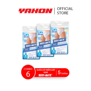 Combo 6 bao quần lót miễn giặt body-mate nam, 5 cái/bao