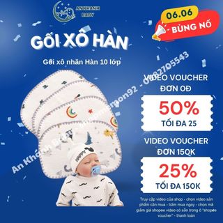 Gối xô nhăn Hàn 10 lớp cho bé sơ sinh nhiều mẫu dễ thương