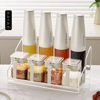 Kệ đựng gia vị nhà bếp FEEKA thiết kế đơn giản, giá để hũ gia vị 2 tầng màu trắng sang trọng