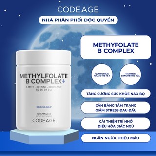 Viên Bổ Não Codeage - Methylfolate B Complex 120 Viên - Giúp Tăng Cường Trí Nhớ Và Cân Bằng Sức Khỏe Tinh Thần