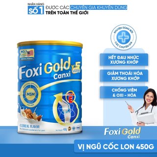 Sữa hạt xương khớp chính hãng Foxi Gold x5 Canxi 450g/lon, Sữa bột người lớn dễ uống.