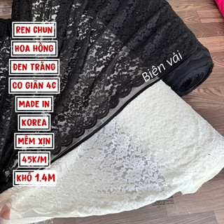 Vải Ren hoa  , ren chun, ren đính hạt siêu đanh đẹp May váy - May áo dài rất hợp