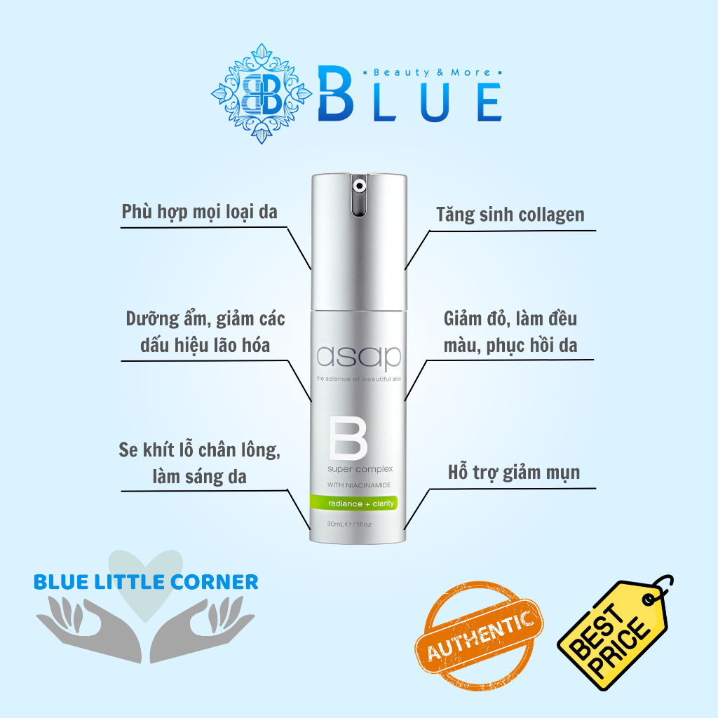 [CHÍNH HÃNG CÔNG TY] Serum Dưỡng Sáng Da, Trẻ Hóa ASAP Super B Complex