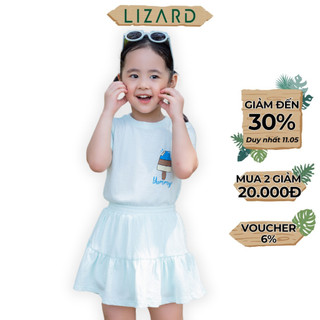 Bộ váy áo cộc tay bé gái Lizard chất liệu cotton - 5SP23T116