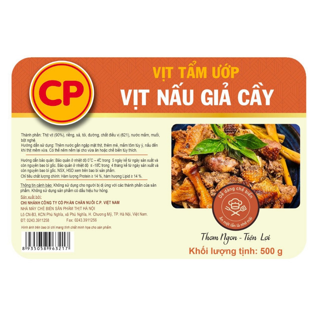 Vịt nấu giả cầy CP 500g - vịt tẩm ướp sẵn tiện lợi/ thịt vịt CP tươi sạch [HN giao hỏa tốc] - Ảnh 5