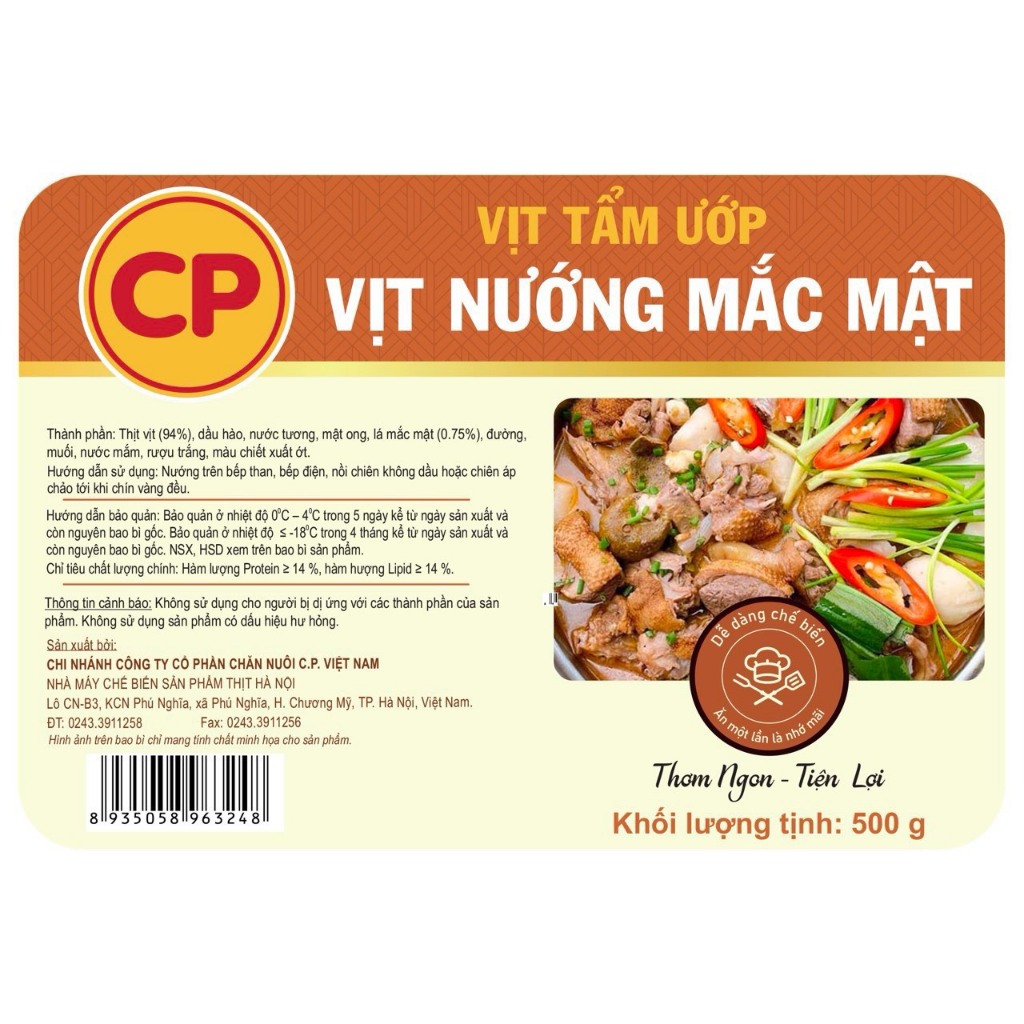 Vịt nướng mắc mật CP 500g - vịt tẩm ướp sẵn tiện lợi/ thịt vịt CP tươi sạch [HN giao hỏa tốc] - Ảnh 5