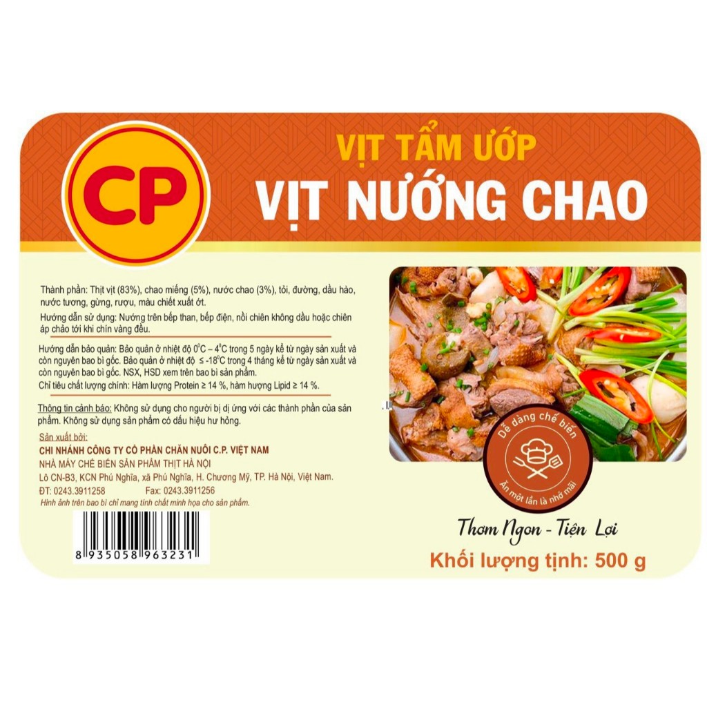 Vịt nướng chao CP 500g - vịt tẩm ướp sẵn tiện lợi/ thịt vịt CP tươi sạch [HN giao hỏa tốc] - Ảnh 5